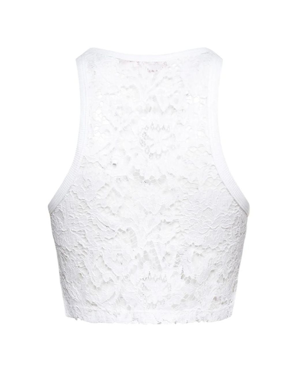Valentino White Round-Neck Spliced Short Vest