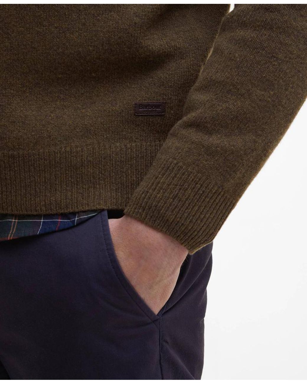 Barbour Brown Crew-Neck Long-Sleeve Jumper for men