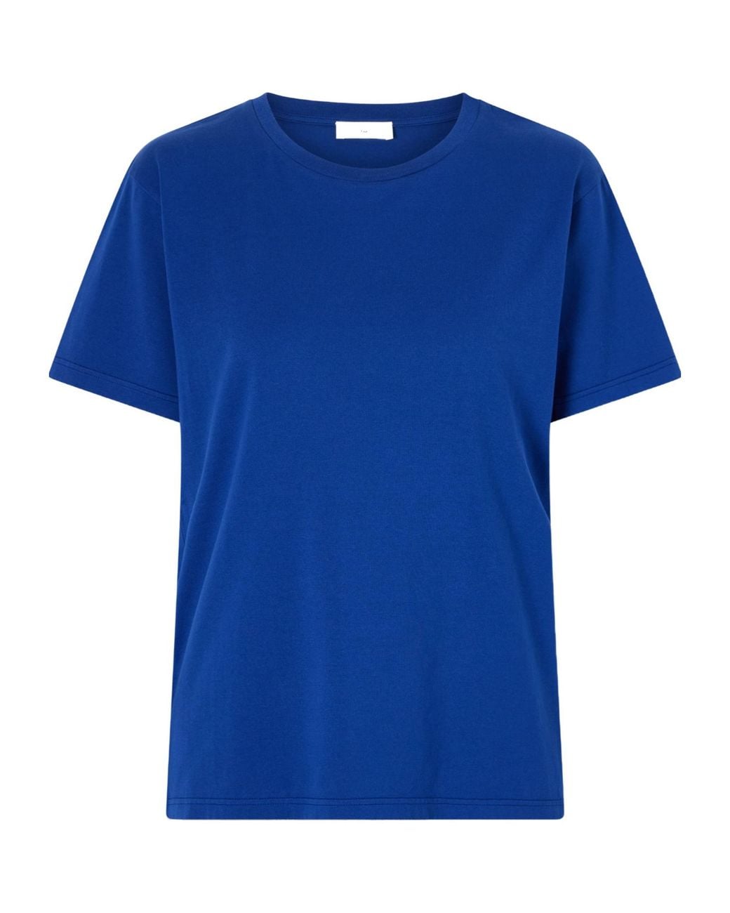 Rier Blue Simple Cotton T-Shirt