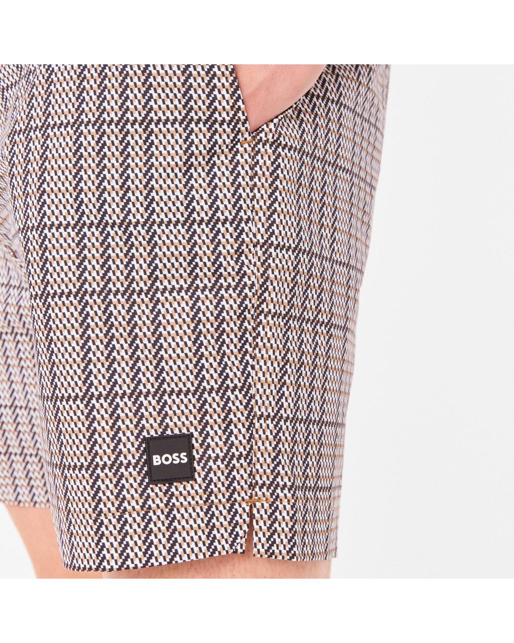 Boss Gray Bw Beach Swim Shorts for men