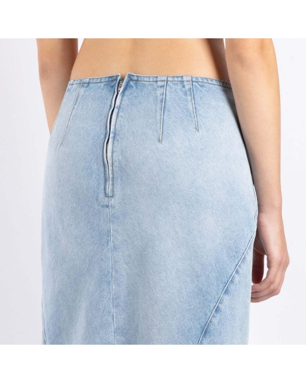 Dries Van Noten Blue Denim Midi Skirt