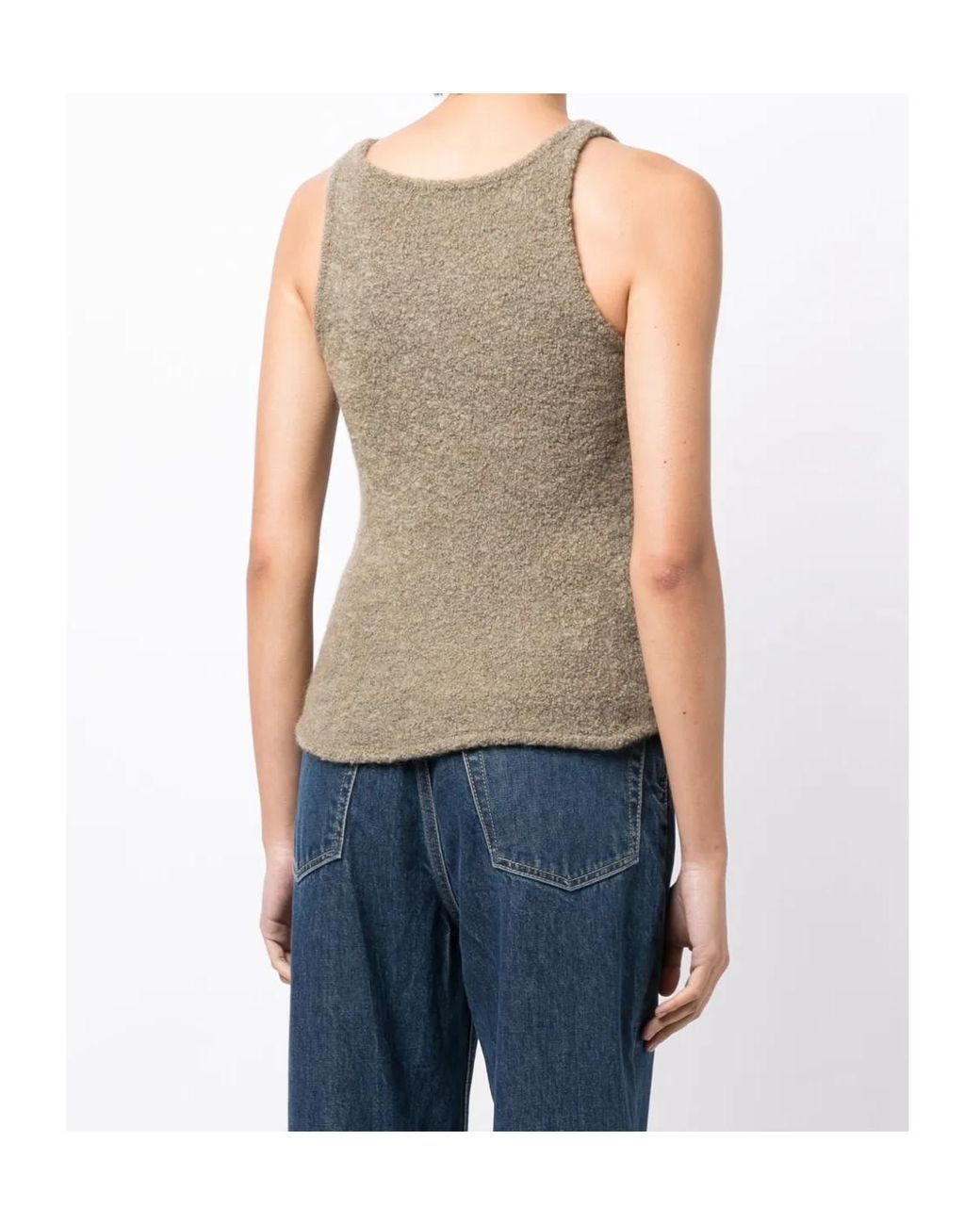 Low Classic Natural Sleeveless Fleece Knitted Top