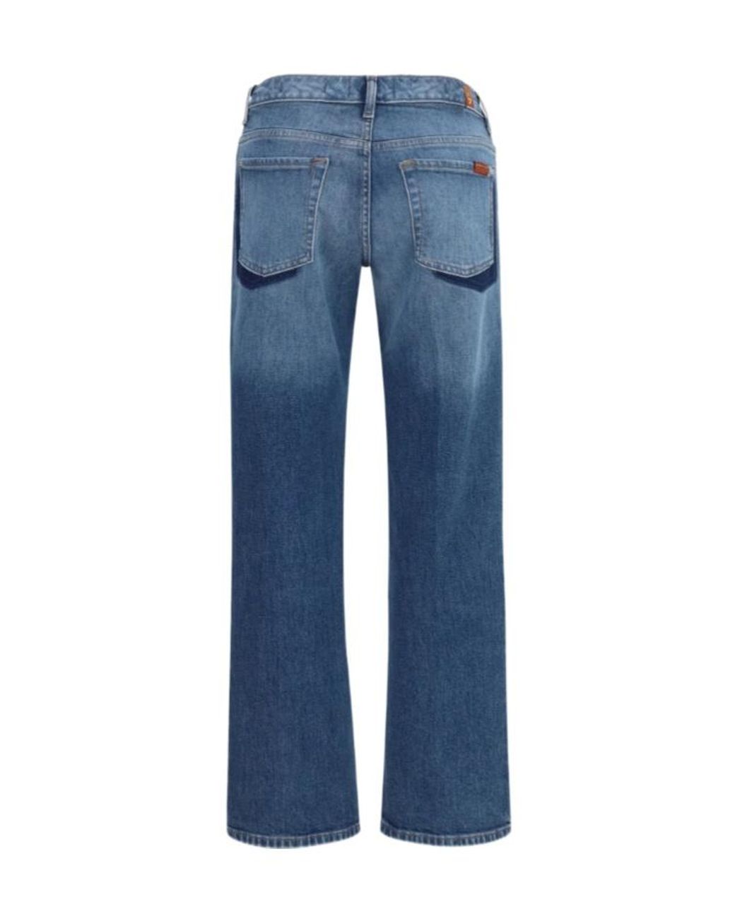 7 For All Mankind Blue Calie Straight-Leg Jeans