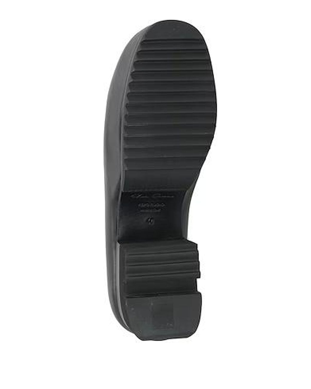 Rick Owens Black Leather Platform Slippers