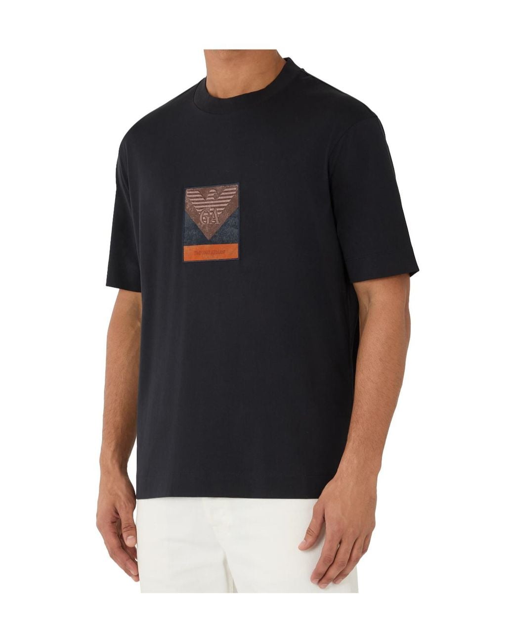 Emporio Armani Blue ロゴ Tシャツ for men