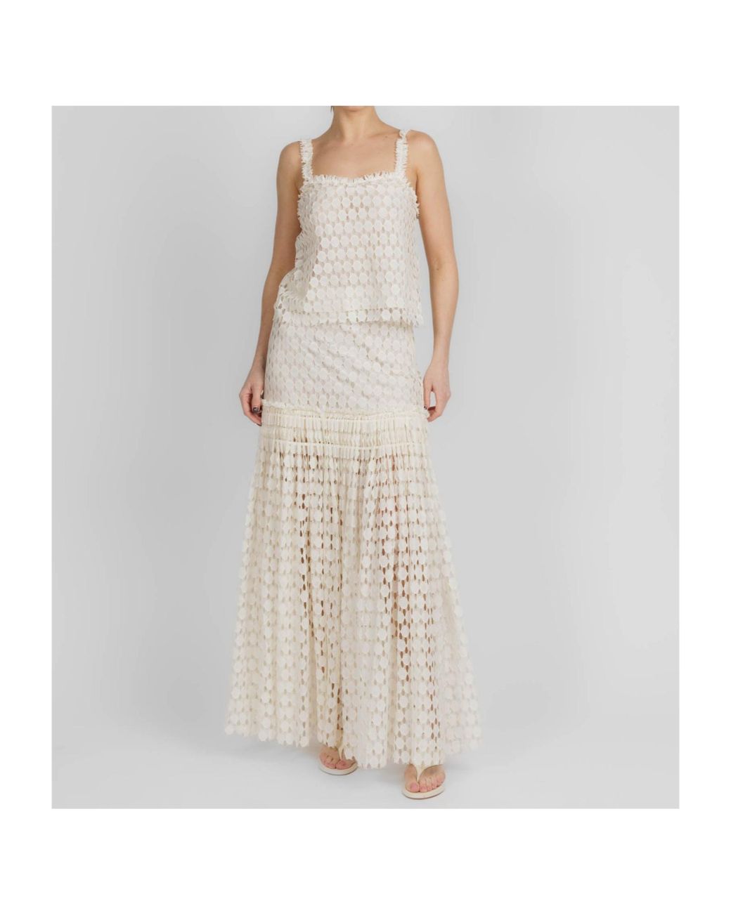 Ulla Johnson White Hollow-Out Dress