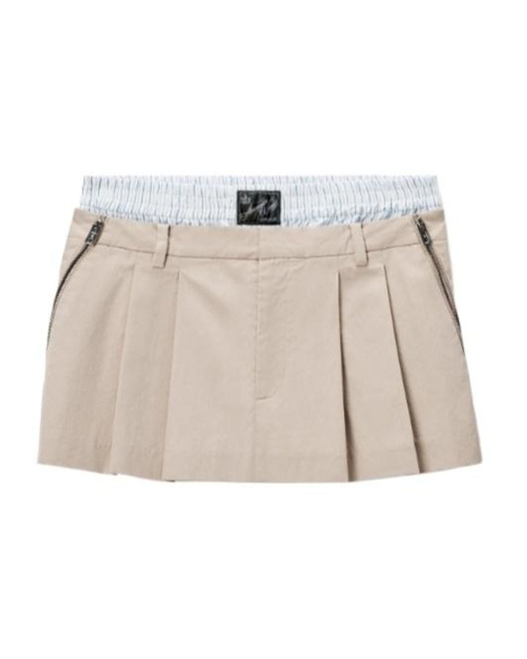 Alexander Wang Natural Pleated Mini Skorts