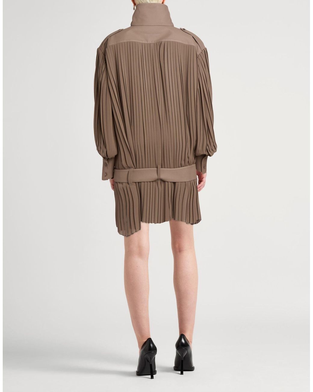 Maison Margiela Brown Pleated Dress
