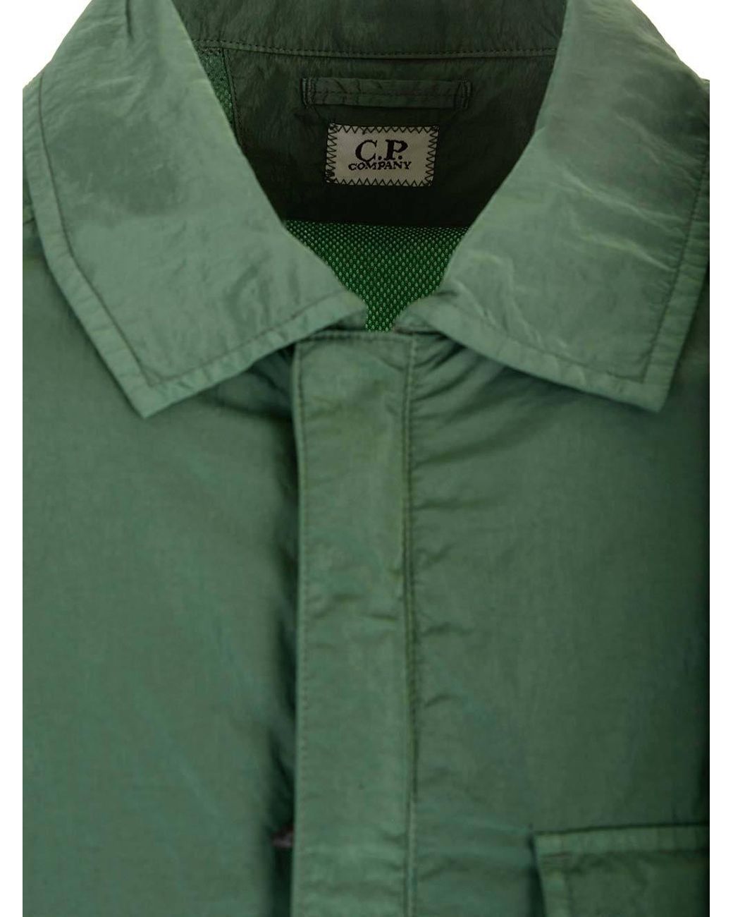 C P Company Green Chrome-R Long-Sleeved Overshirt for men