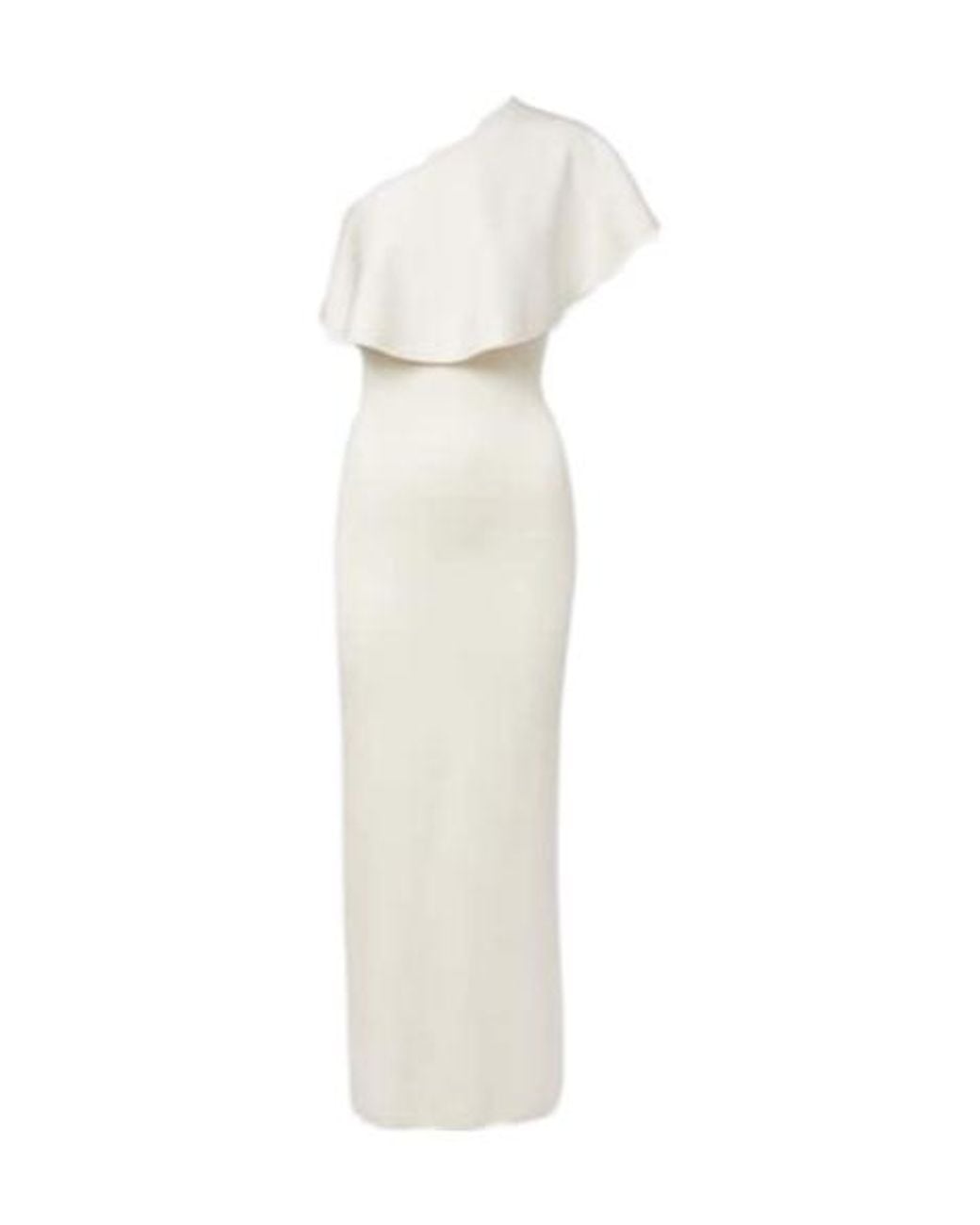 Altuzarra White Vivi Ruffled One-Shoulder Gown