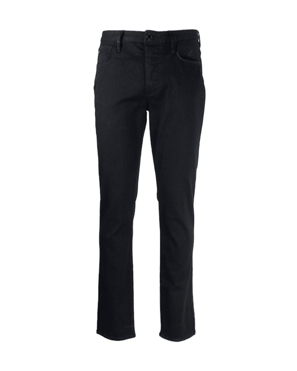 Emporio Armani Blue Logo Plaque Slim-Fit Jeans for men