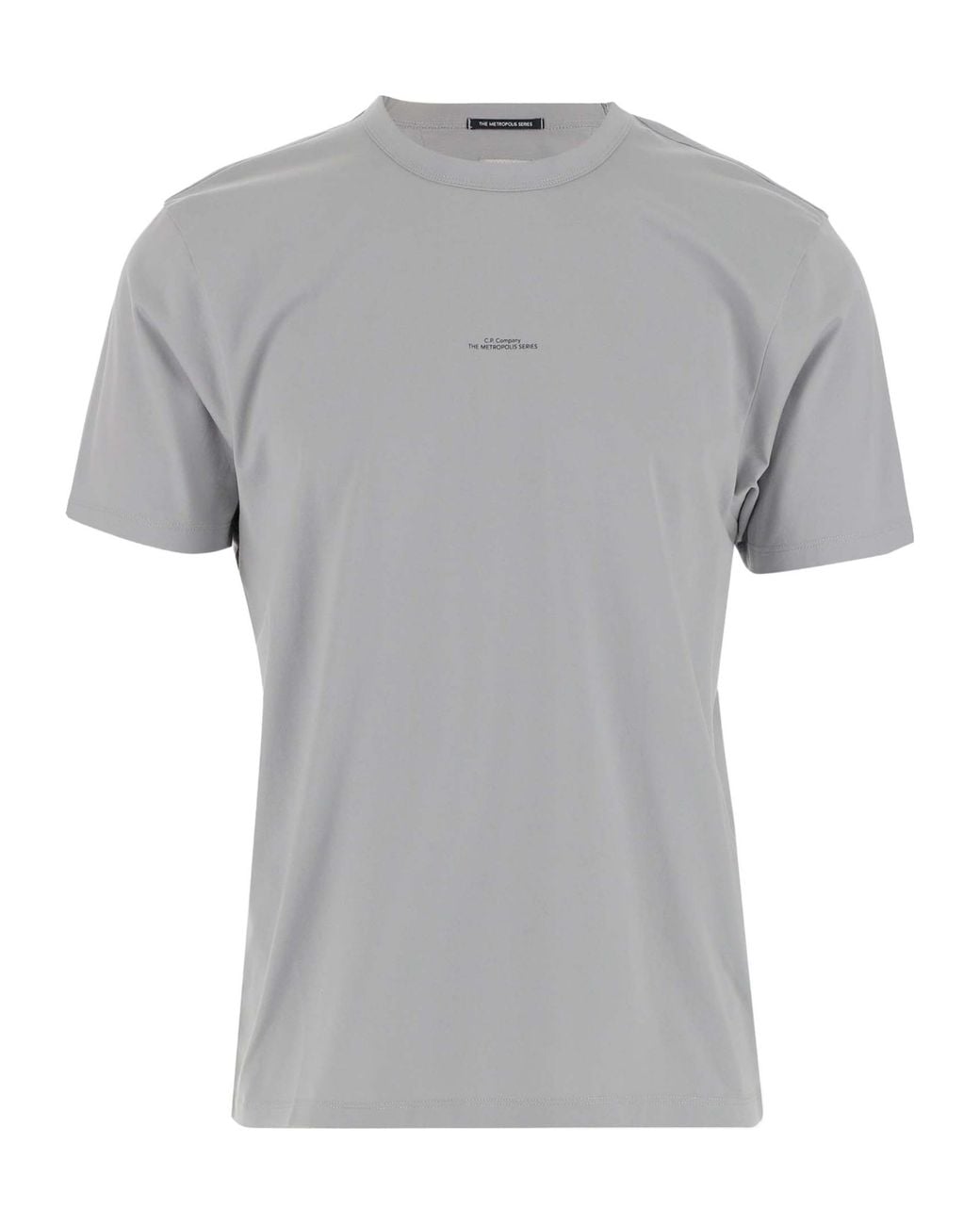 C P Company Gray Logo-Print Cotton T-Shirt for men