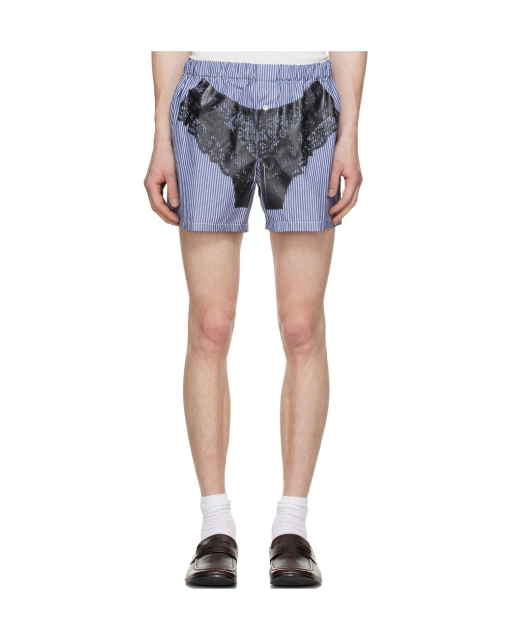 VAQUERA Blue Trompe Loeil Print Shorts for men