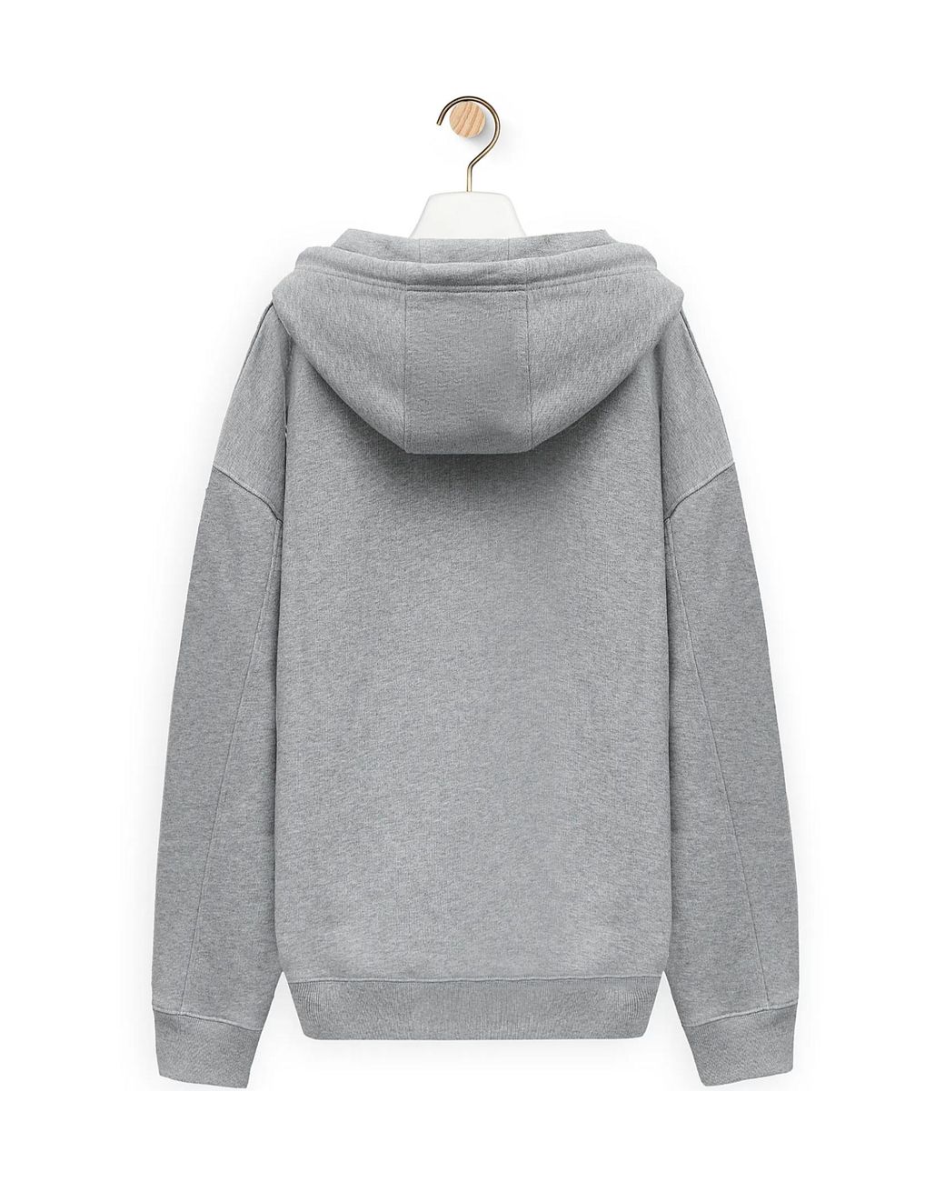 Loewe Gray Leather Tassel Hoodie, Long Sleeves, 100% Cotton, Size: Small for men