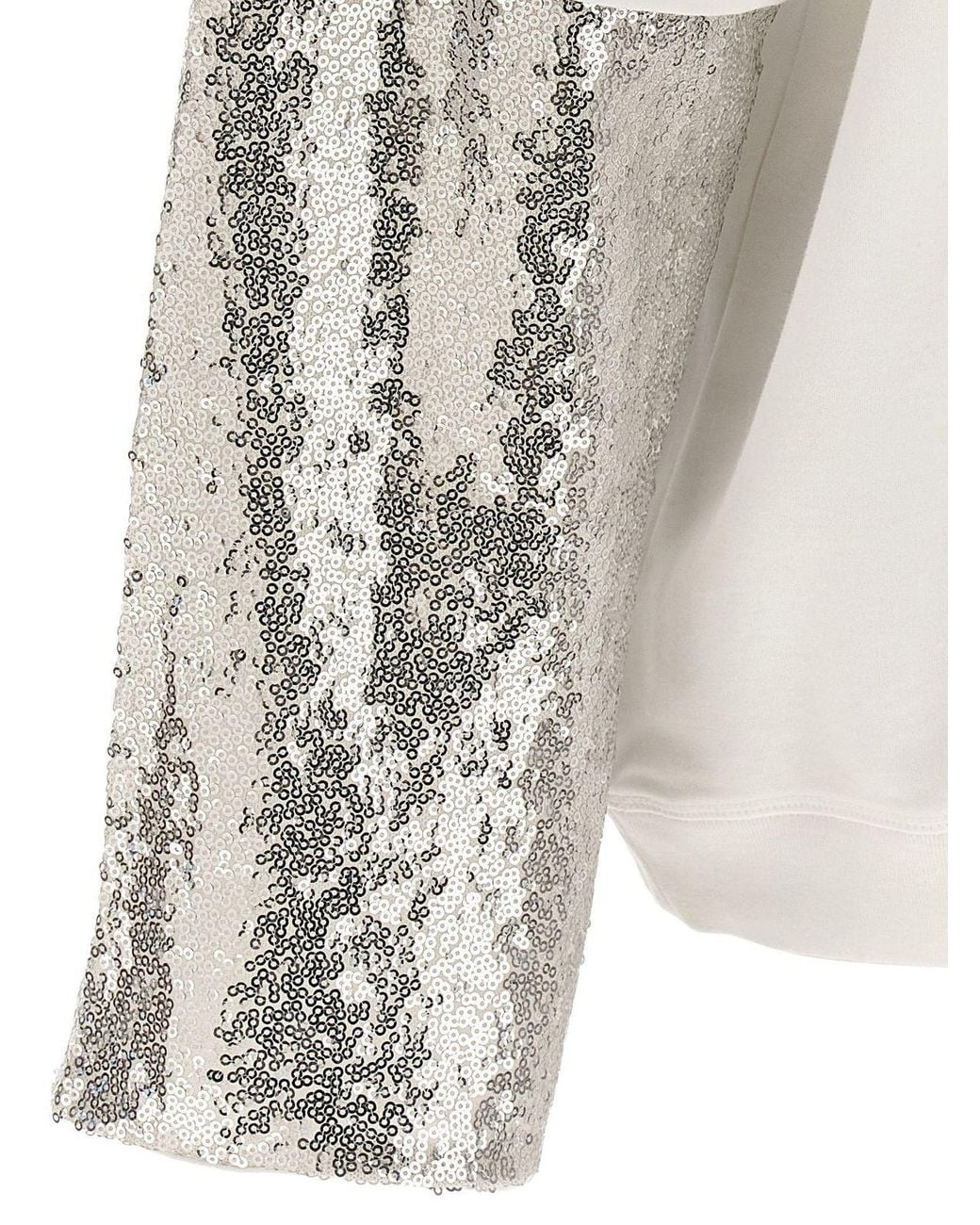 DARKPARK White Troy Sequin Sleeve T-Shirt