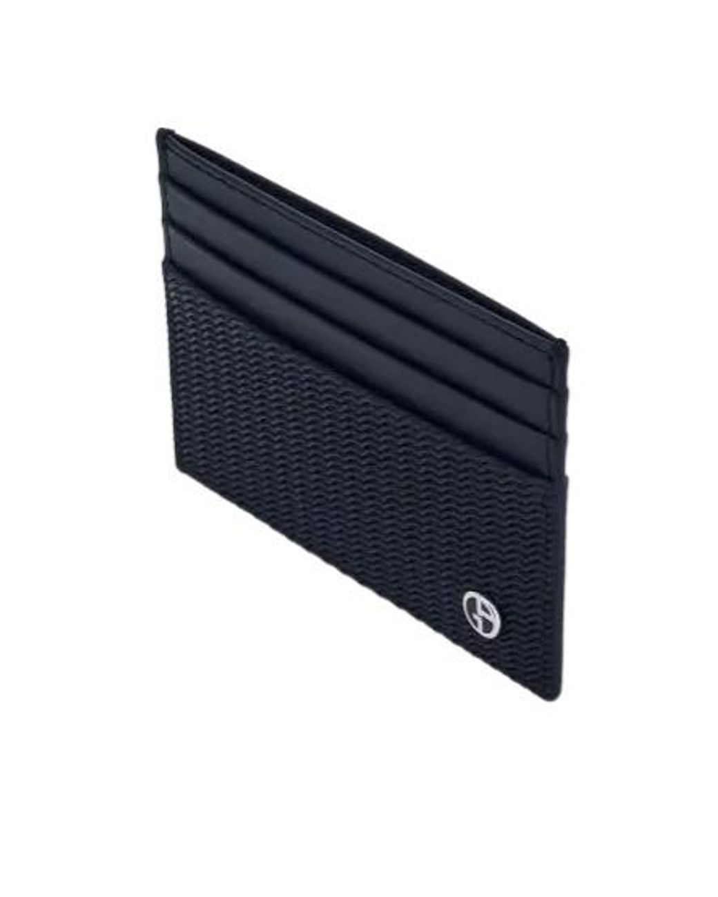 Giorgio Armani Blue Textured Card Holder Wallet for men