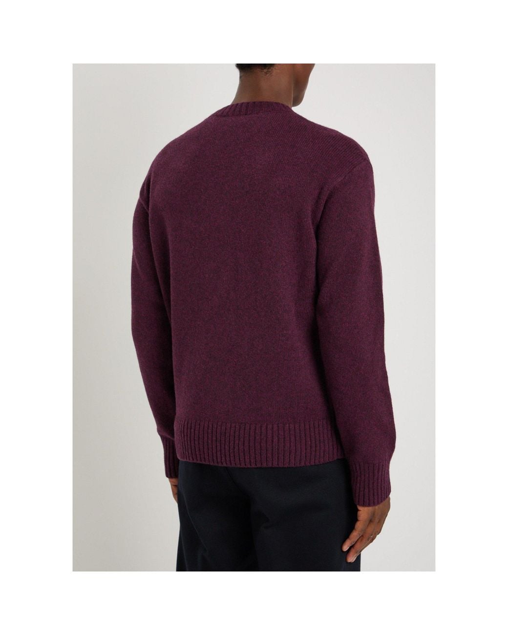 Moncler Purple Round-Neck Knitted Sweater for men