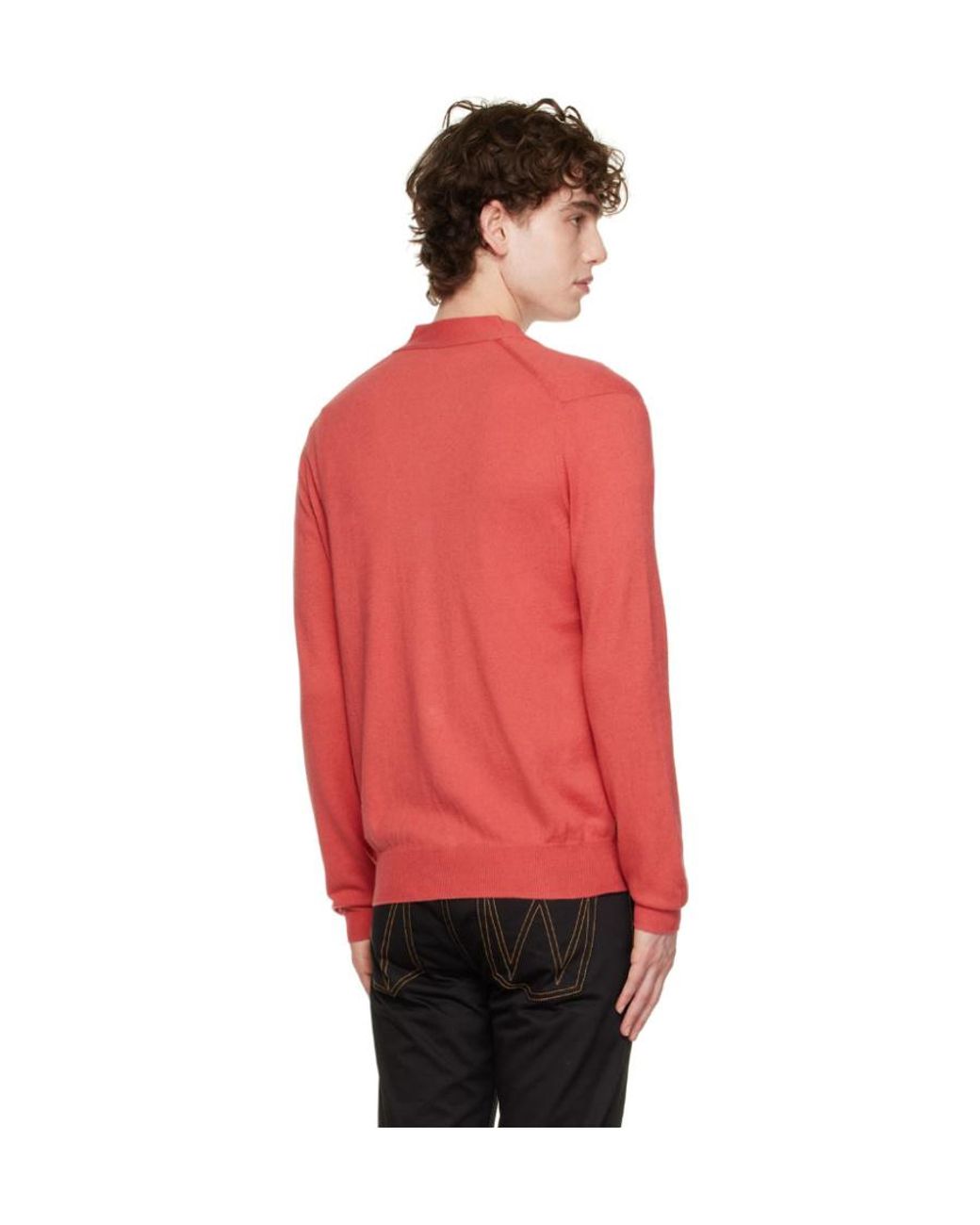 Vivienne Westwood Red V-Neck Knitted Cardigan for men