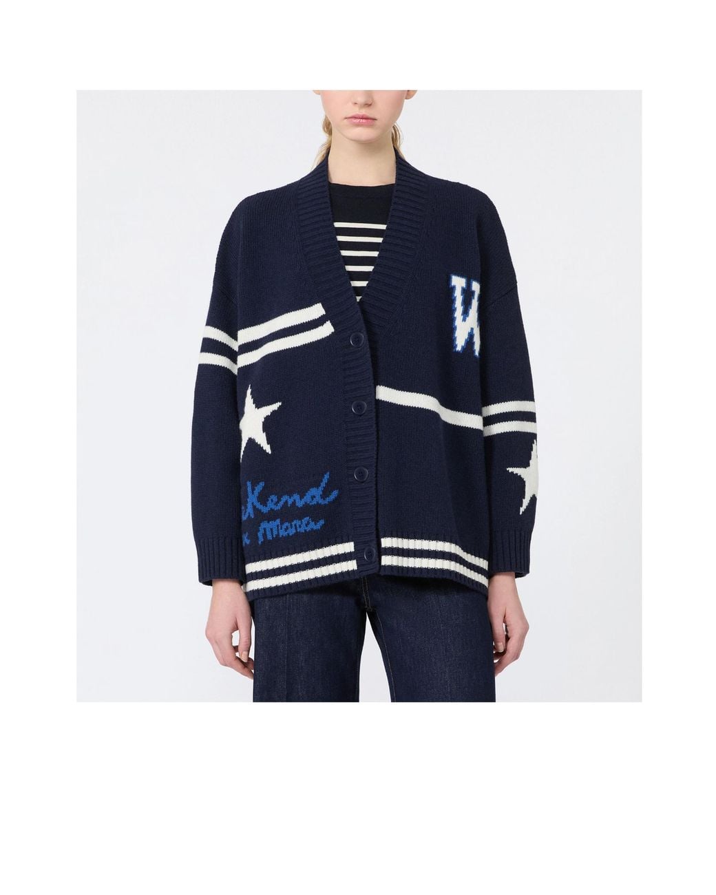 Weekend by Maxmara Blue Belgio Oversized Cardigan