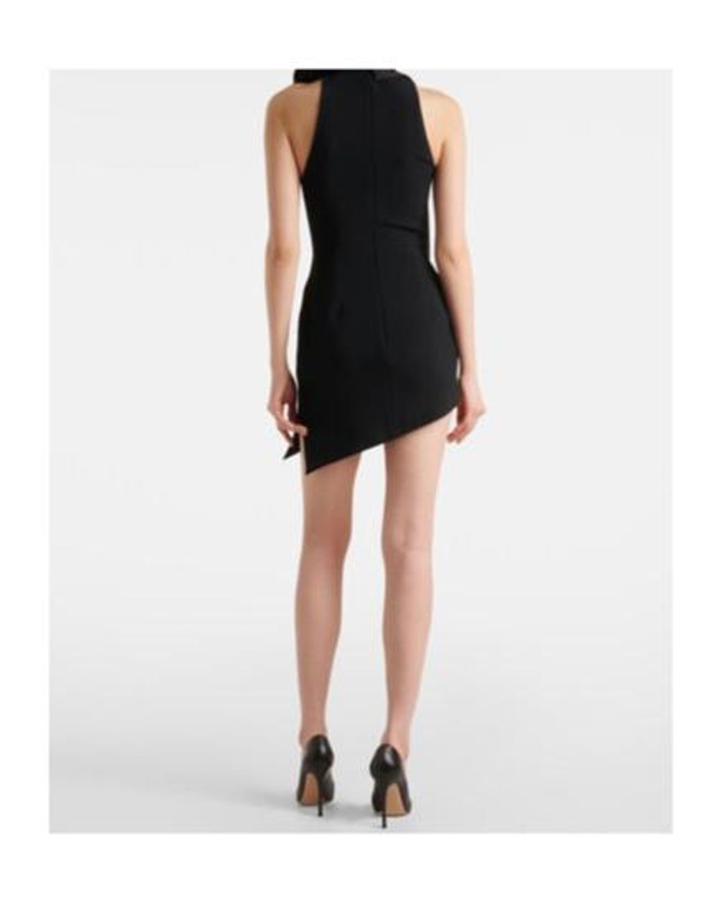 David Koma Black Metal-Trimmed Midi Dress