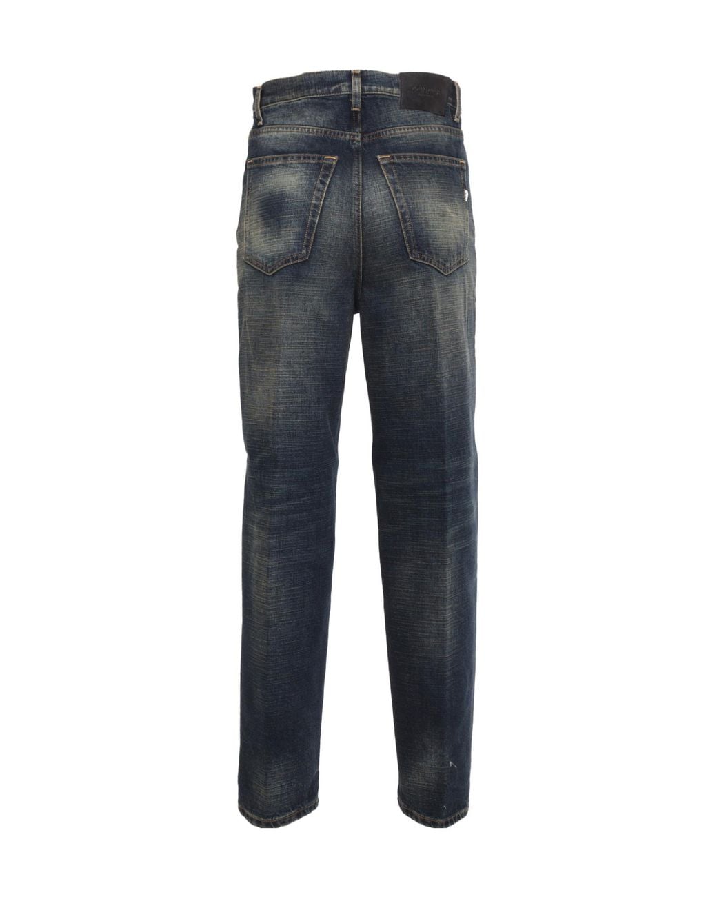 Dondup Blue Embossed Patch Denim Jeans