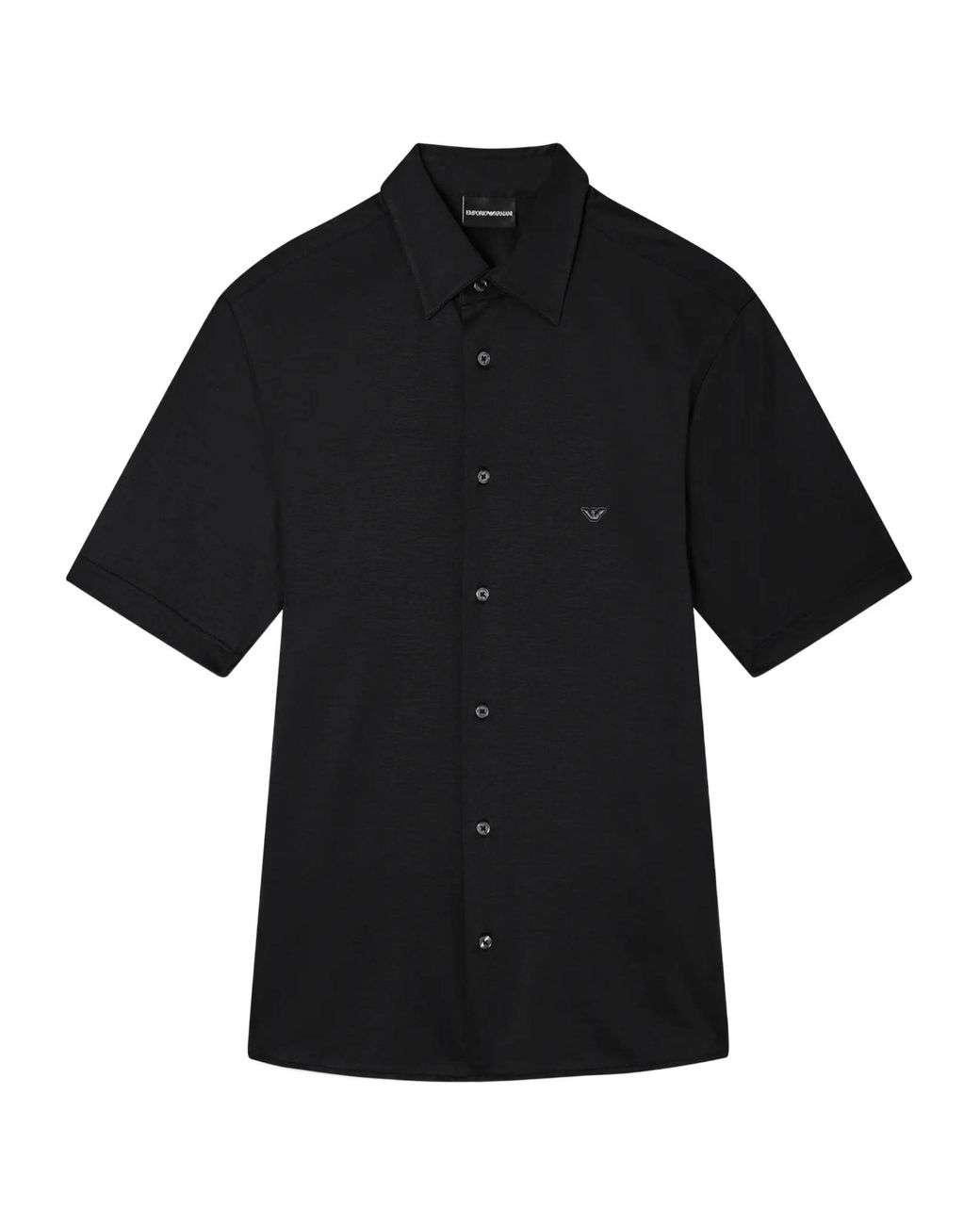 Emporio Armani Black Short-Sleeve Logo Shirt for men