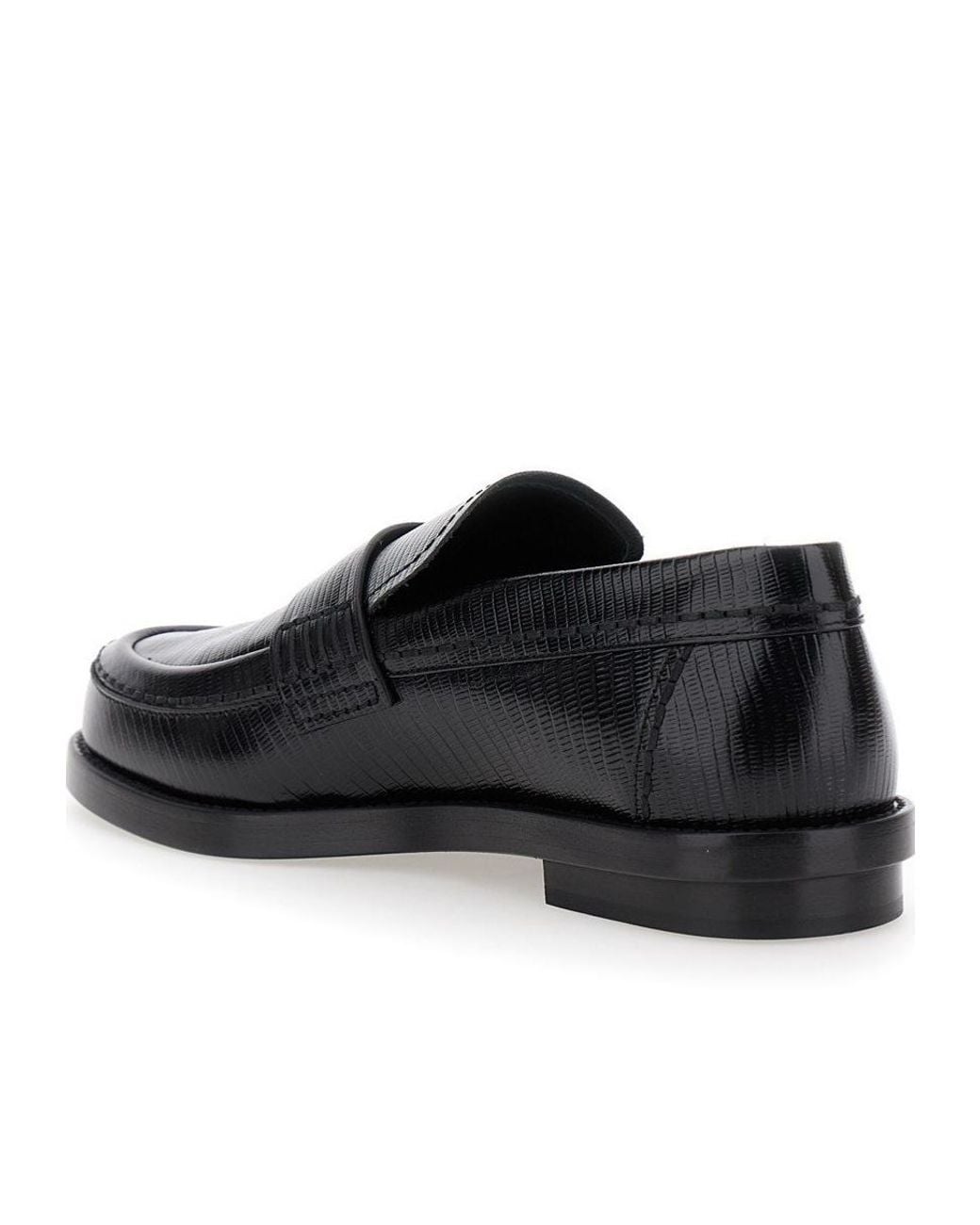 McQueen Black Embossed Slip-On Loafers for men
