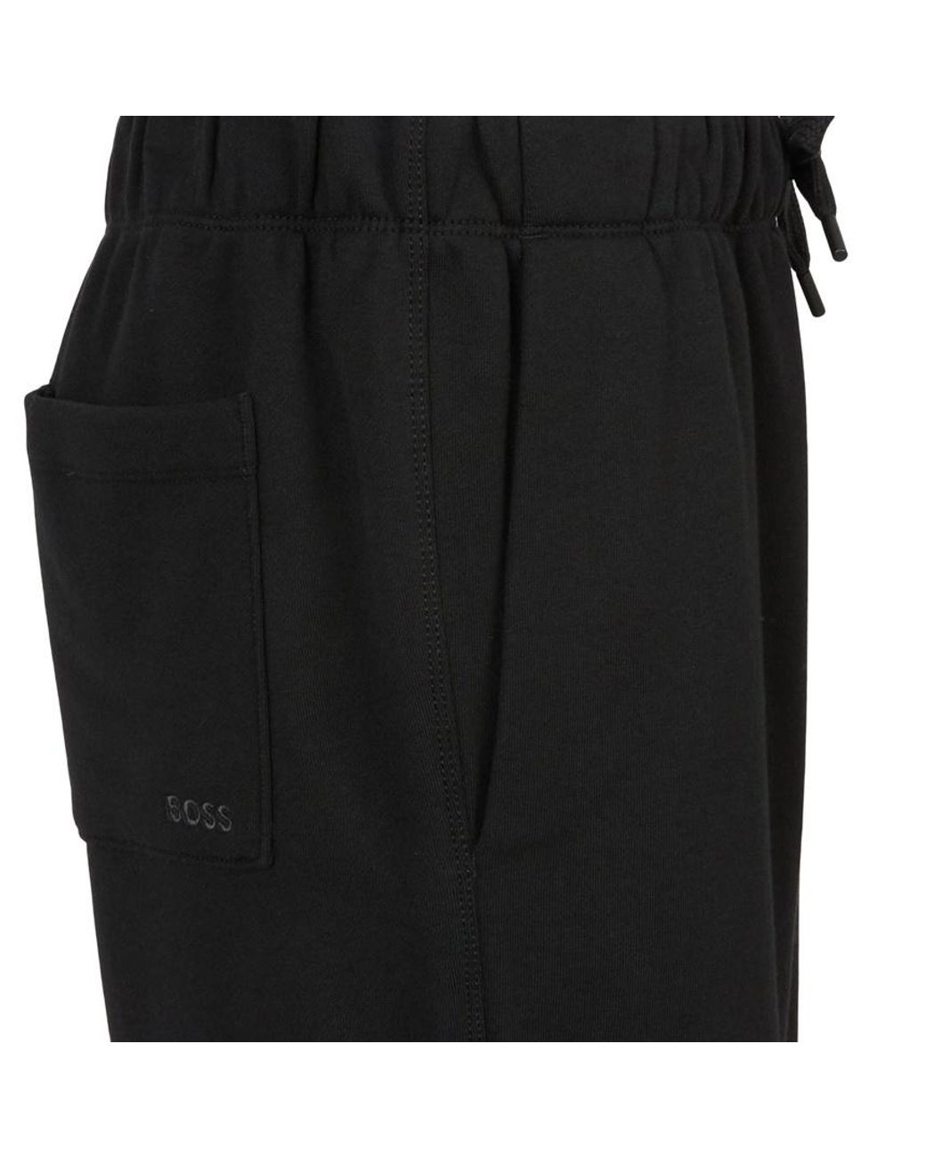 Boss Black Drawstring Elasticated-Cuff Track Pants for men