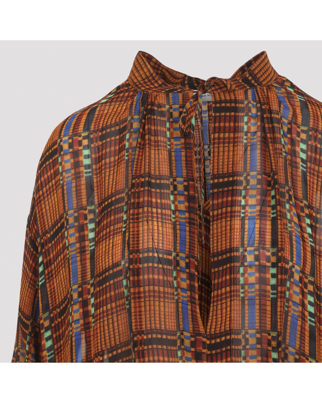 Dries Van Noten Brown Long-Sleeved Dress