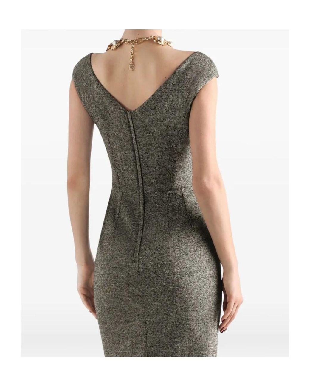 Dolce & Gabbana Multicolor Wool-Blend Midi Dress