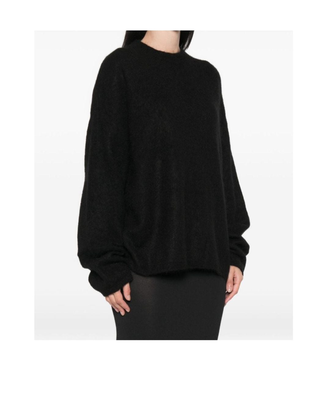 Frankie Shop Black Crew-Neck Oversized Sweater