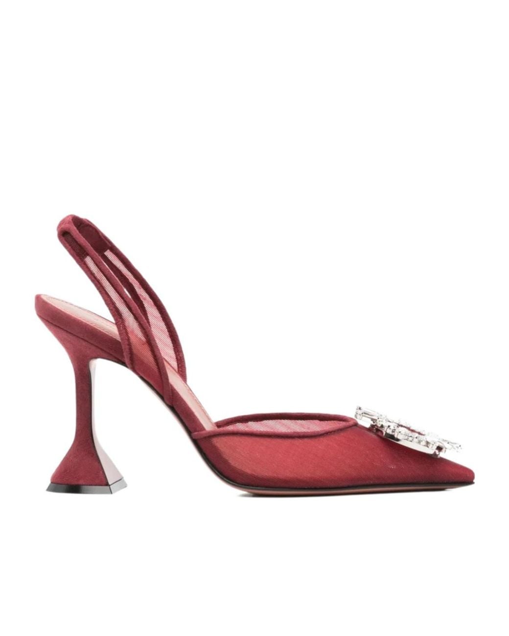 AMINA MUADDI Pink Begum Embellished Ankle-Wrap High Heels