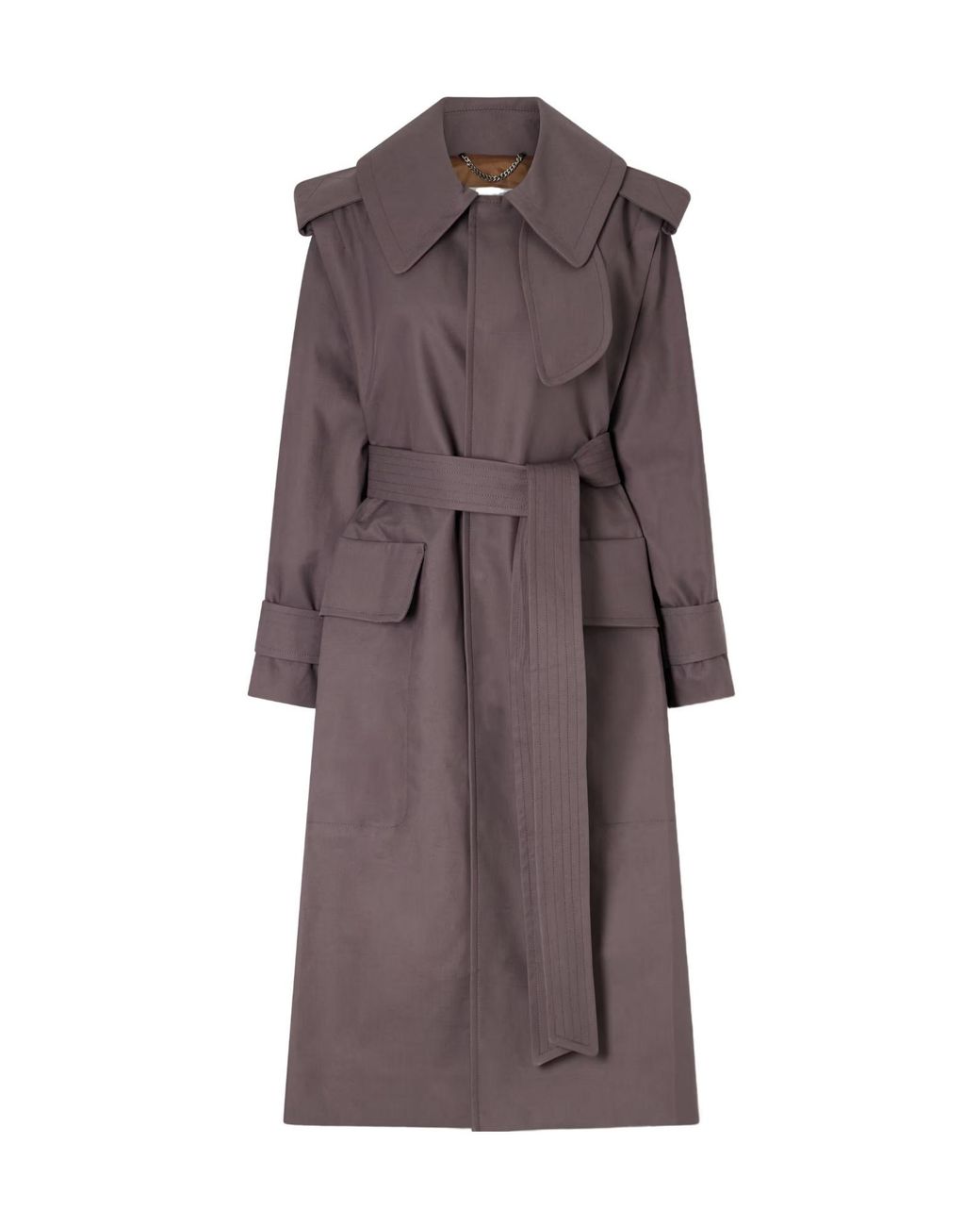Victoria Beckham Brown Long Belted Trench Coat