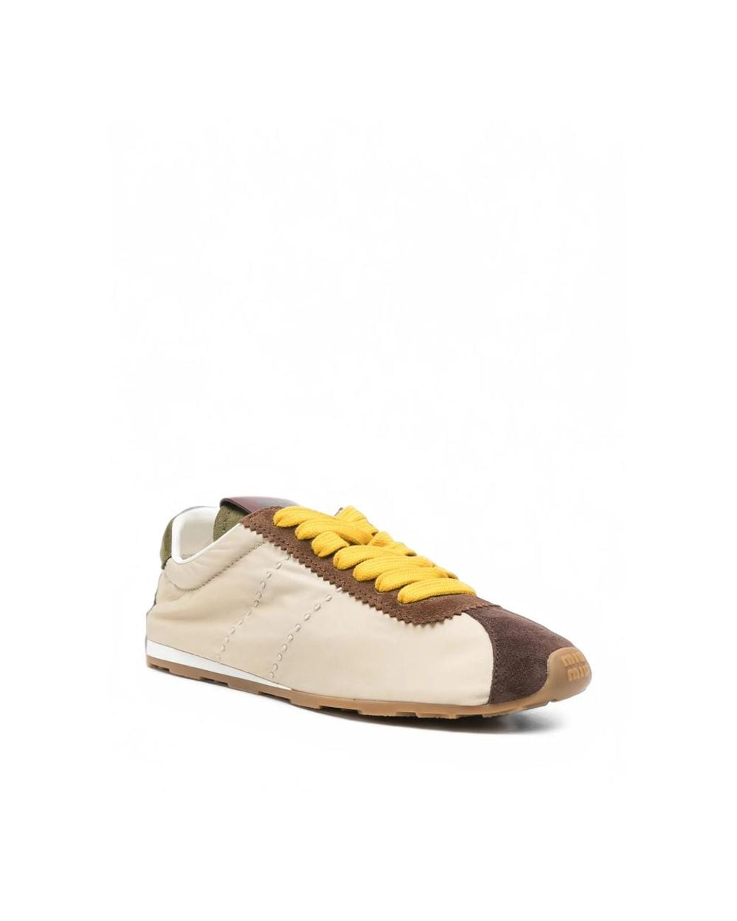 Miu Miu Natural Lace-Up Sneakers
