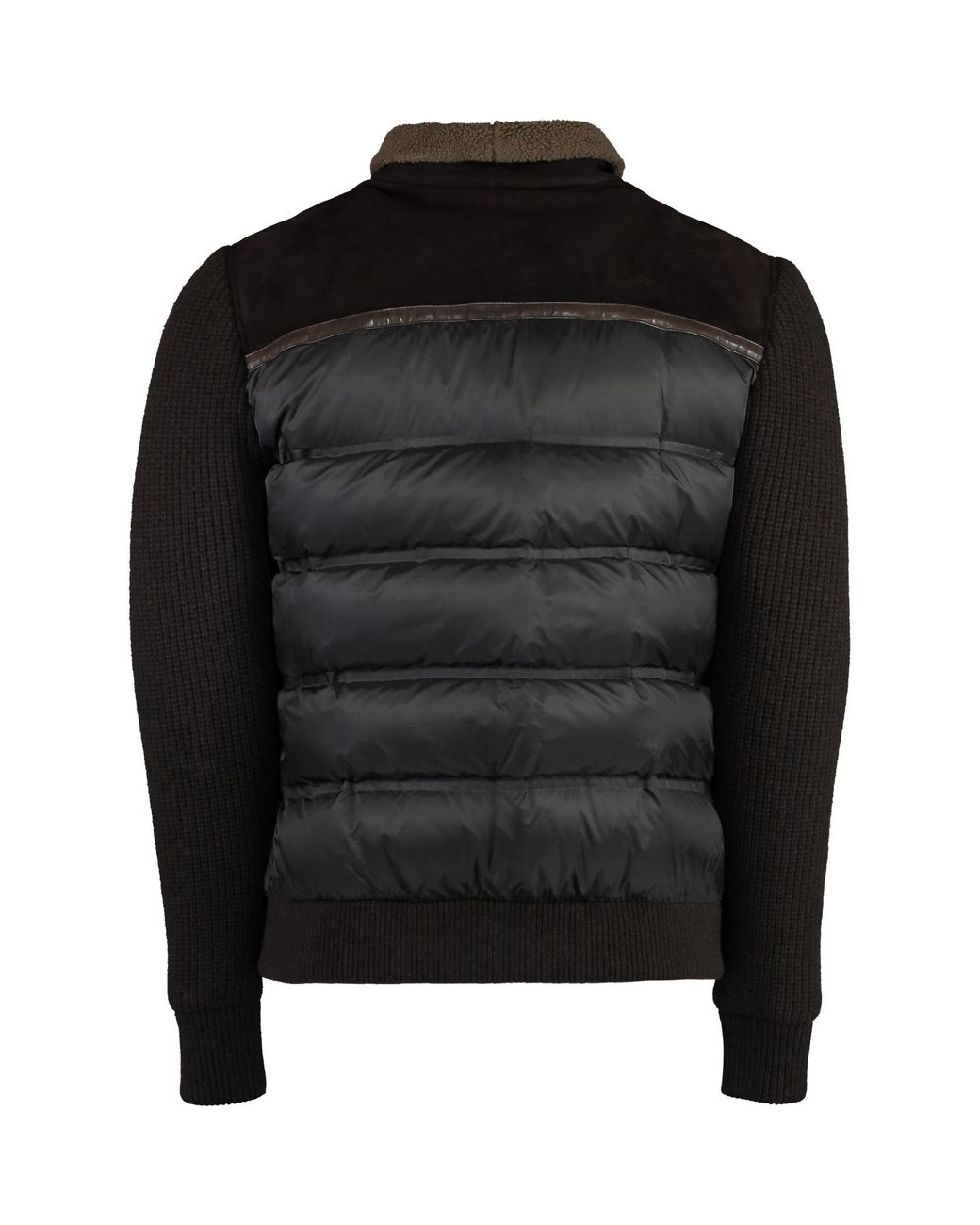 Moorer Black Andras Knit-Sleeve Down Jacket for men