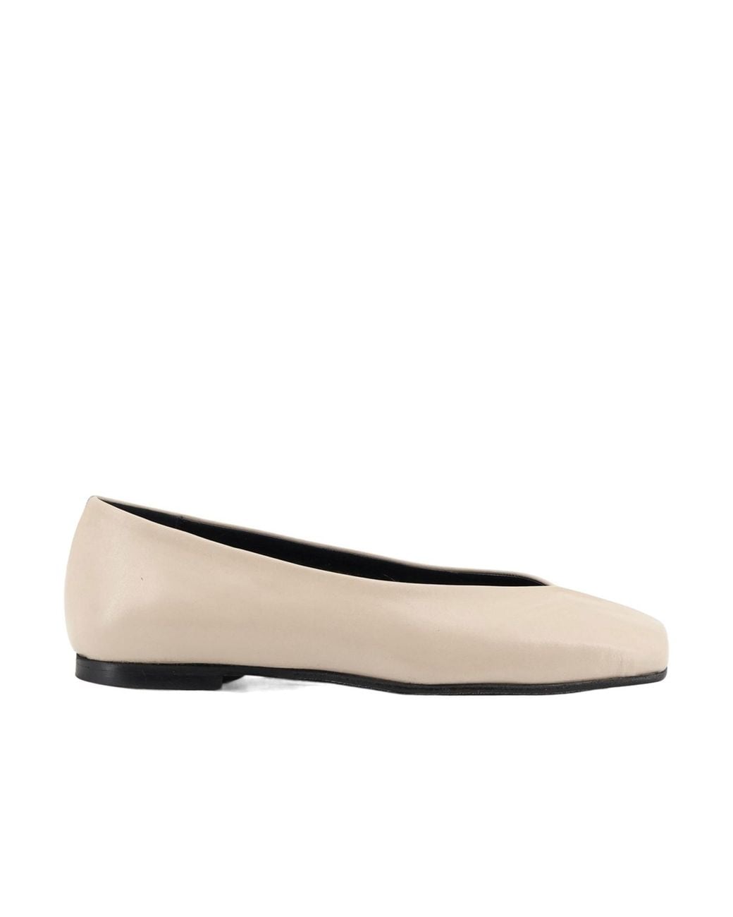 Alohas Natural Square-Toe Cut-Out Flat Shoes