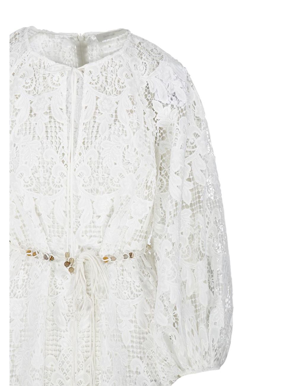 Zimmermann White Drawstring Waist Dress
