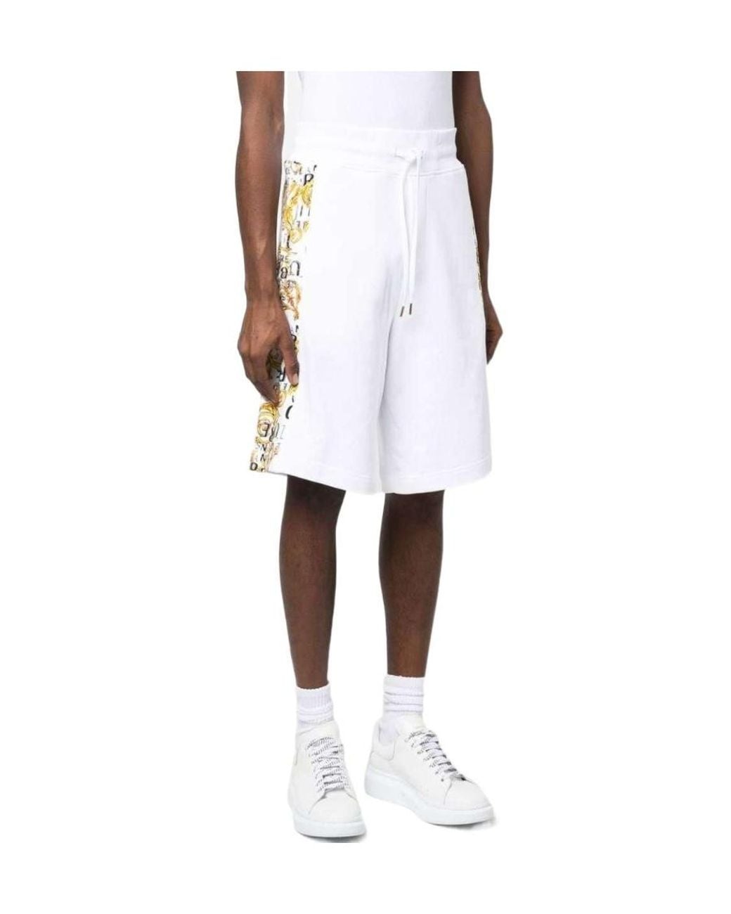 Versace Jeans White Couture Drawstring Bermuda Shorts for men