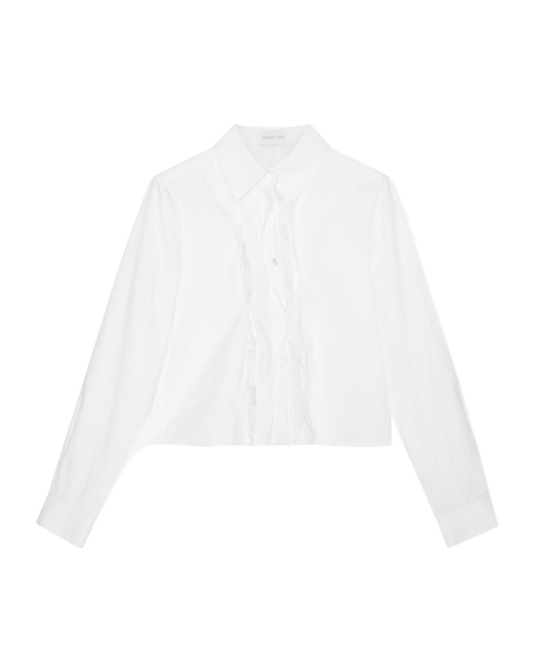 ShuShu/Tong White Pleated Placket Shirt