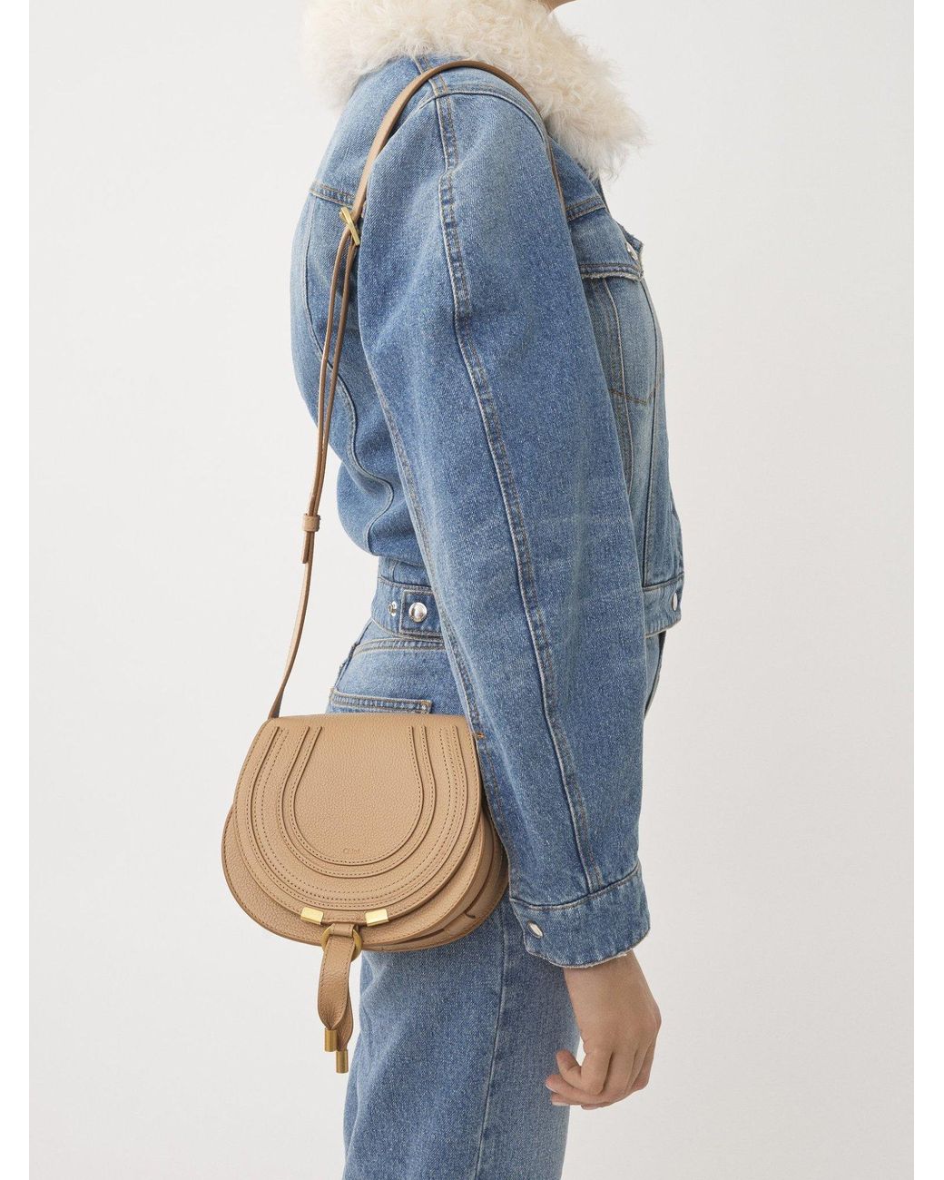 Chloé Natural Chloé Marcie Foldover Small Shoulder Bag