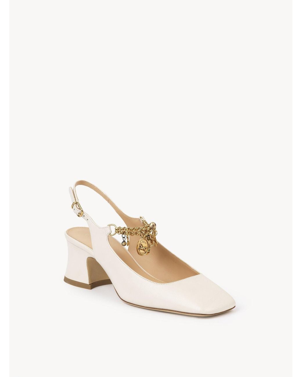 Chloé White Chloé Charms Pumps