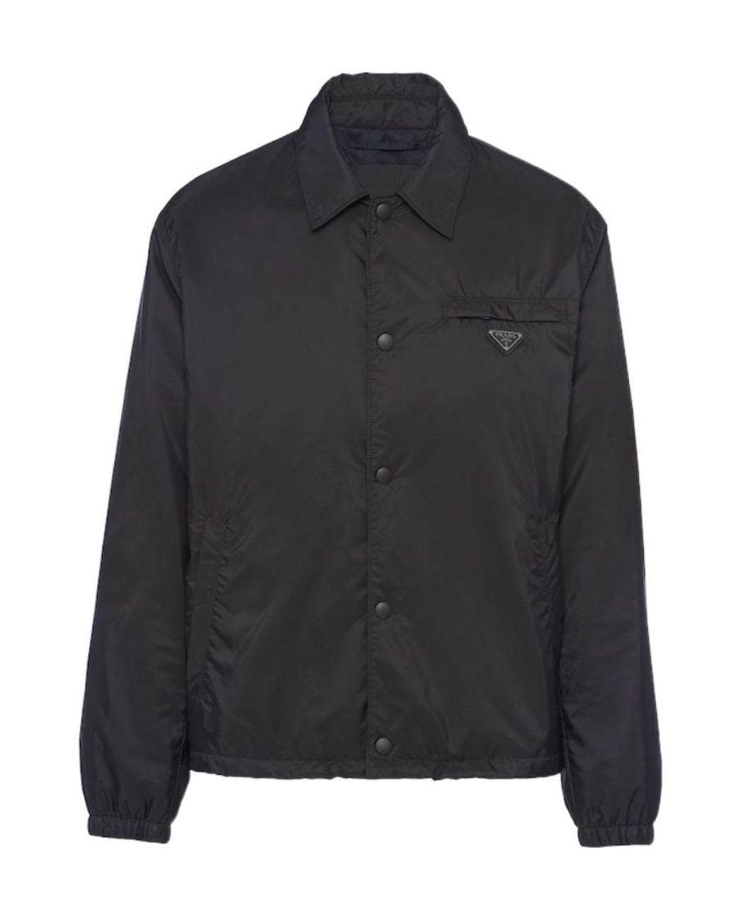Prada Blue Logo Plaque Button-Up Jacket for men