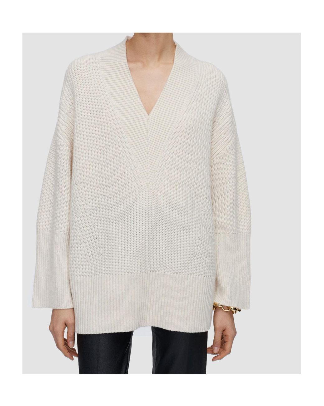 Joseph White Oversized V-Neck Sweater