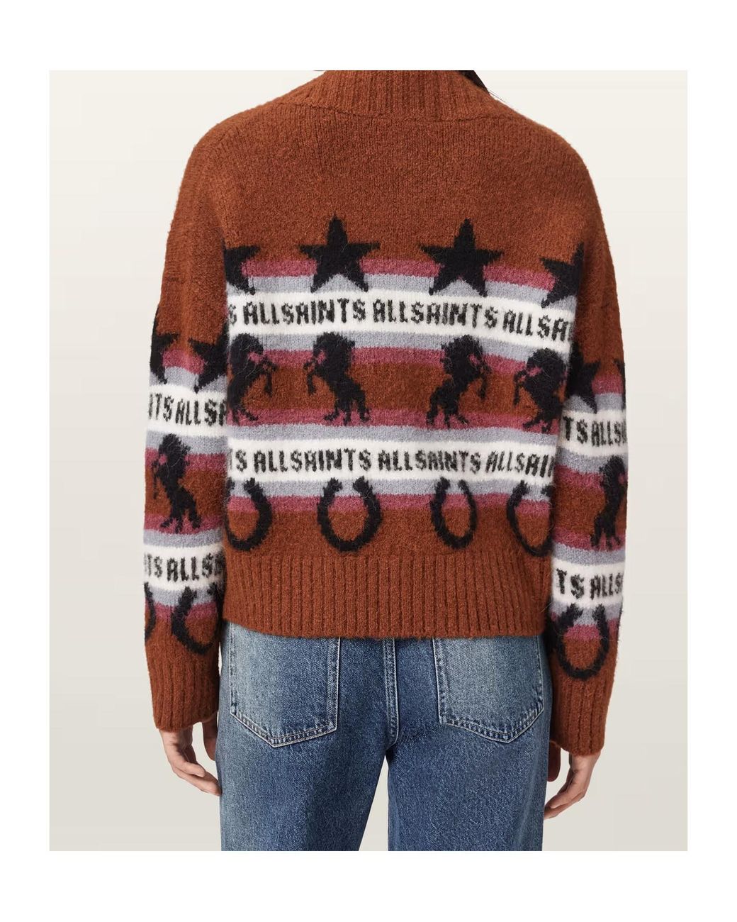 AllSaints Brown Epona Zip-Up Cardigan