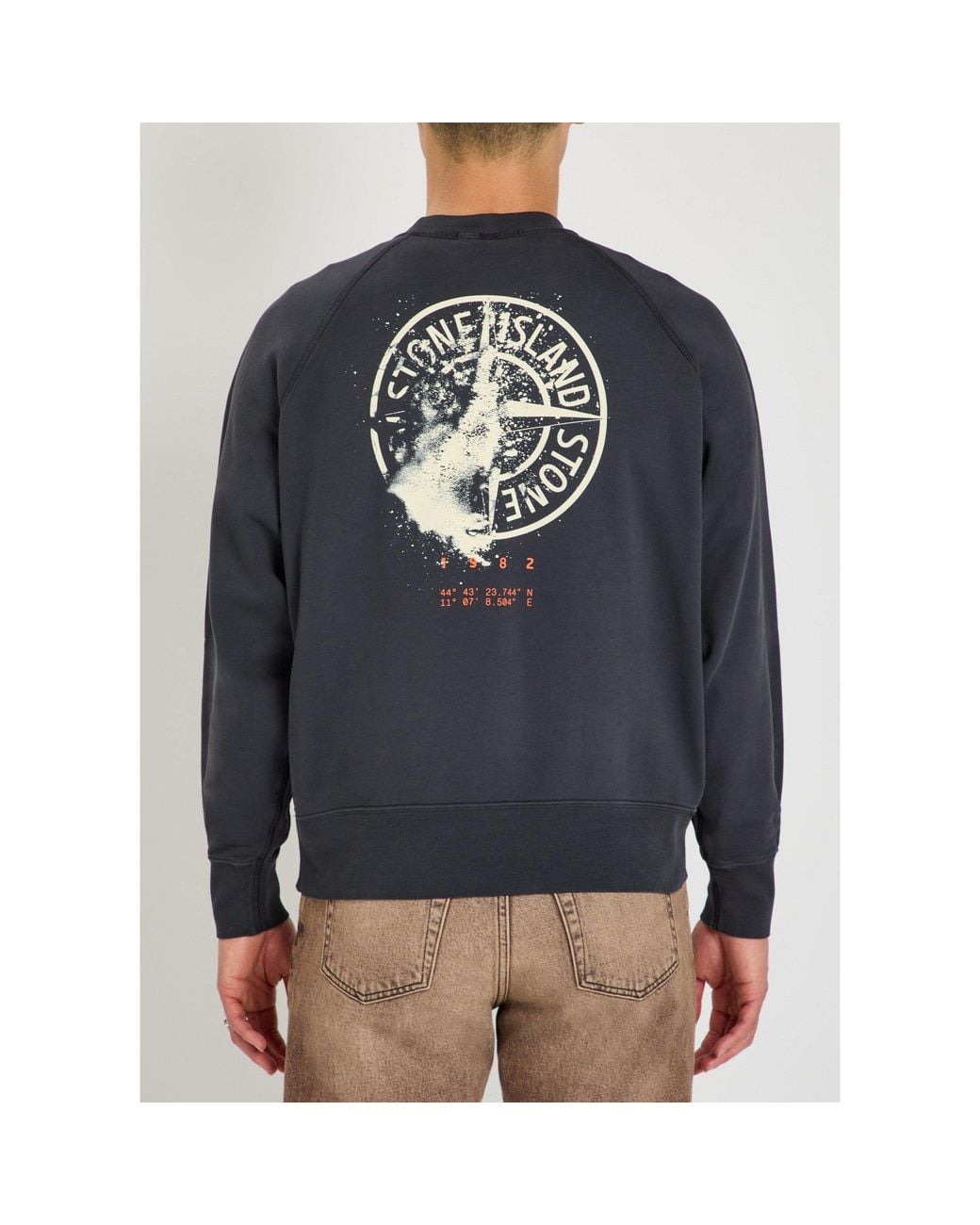 Stone Island Blue Round-Neck Sweatshirt for men