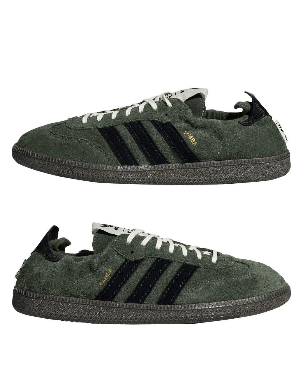 Adidas Originals Green Faux Fur Low-Top Casual Shoes for men