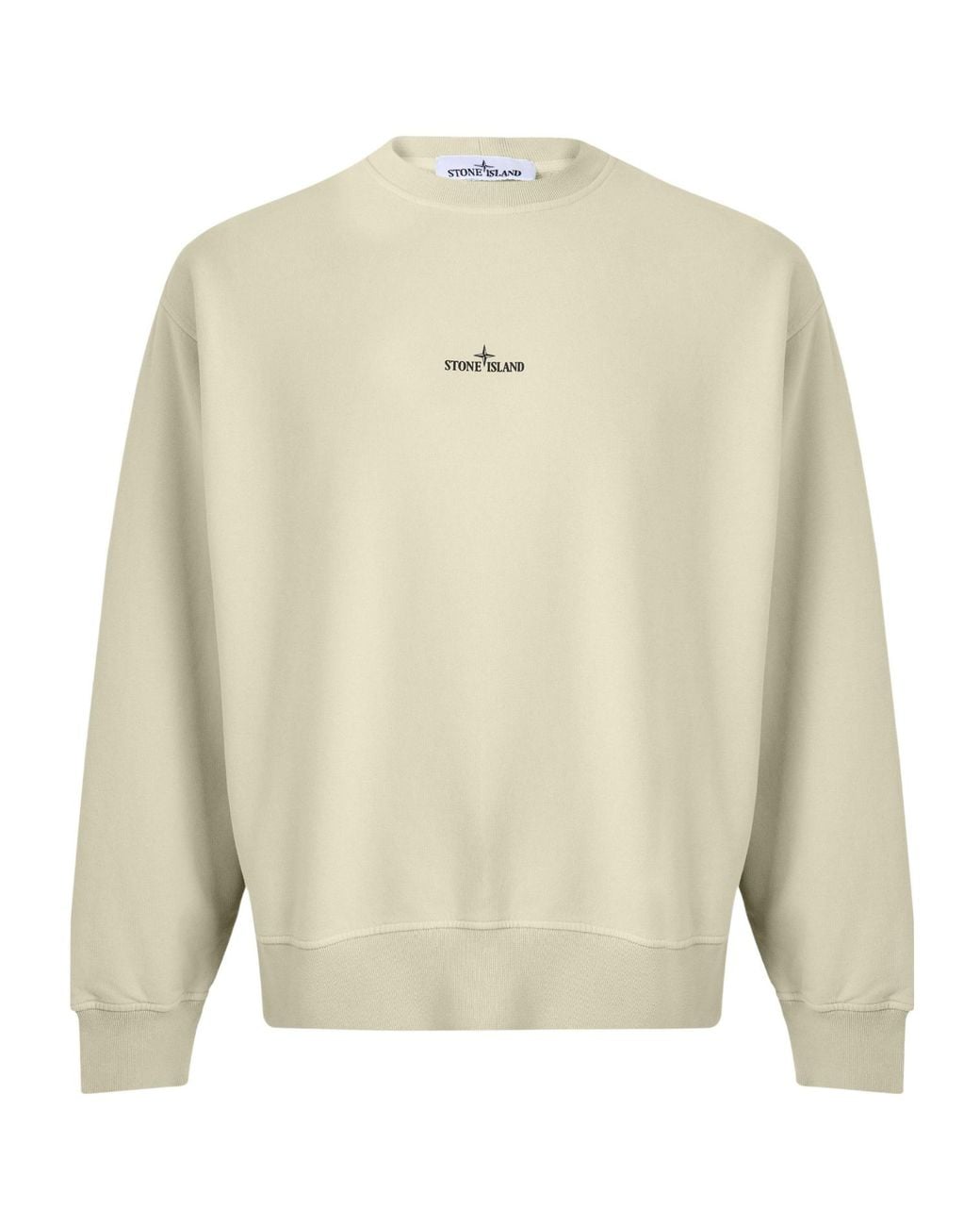 Stone Island White Light Crewneck Loose Sweatshirt for men