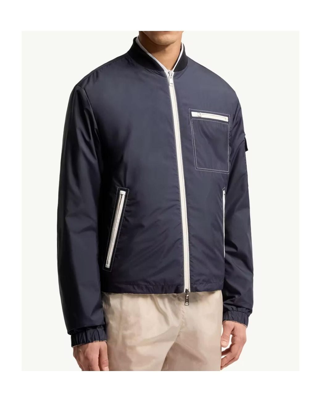 Moncler White Reversible Printed Poplin Jacket for men