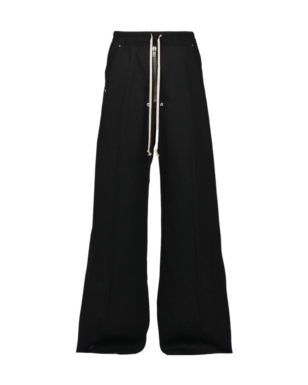 Rick Owens Black Wide Leg Drawstring Pants for men