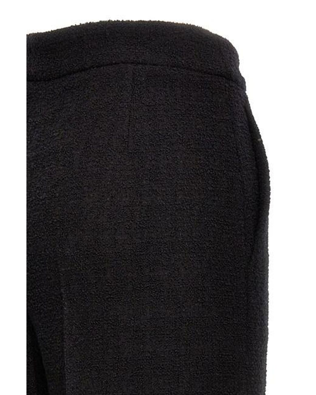 Moschino Black Bouclè Cropped Pants